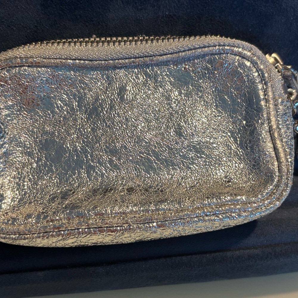 My Flat in London Silver Clutch with Jeweled Bow Accent - Picture 15 of 16